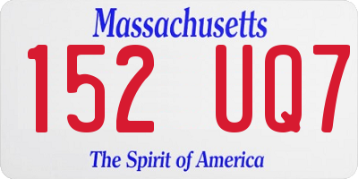 MA license plate 152UQ7