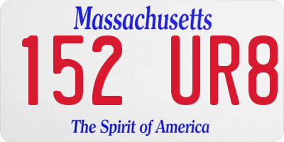 MA license plate 152UR8