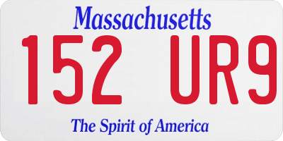 MA license plate 152UR9