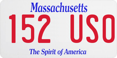 MA license plate 152US0