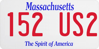 MA license plate 152US2