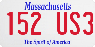 MA license plate 152US3