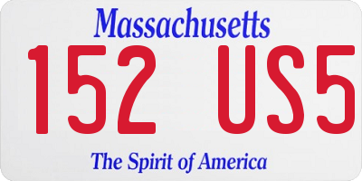 MA license plate 152US5