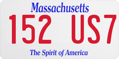 MA license plate 152US7