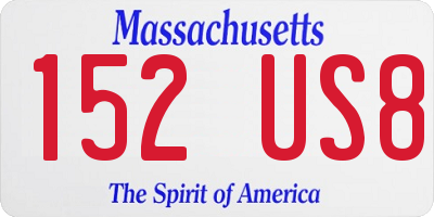 MA license plate 152US8