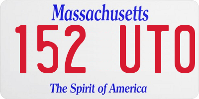 MA license plate 152UT0
