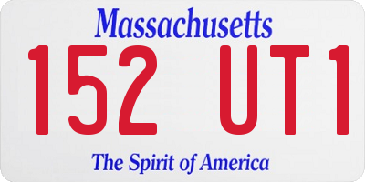 MA license plate 152UT1