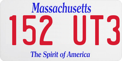MA license plate 152UT3