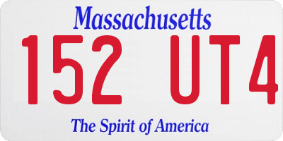 MA license plate 152UT4