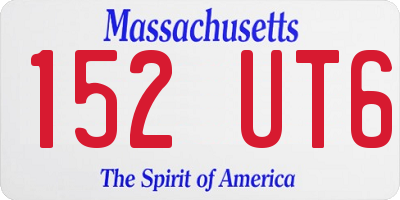 MA license plate 152UT6