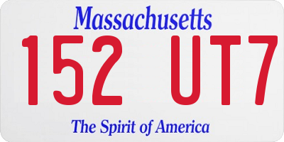 MA license plate 152UT7