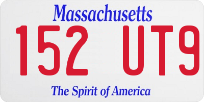 MA license plate 152UT9