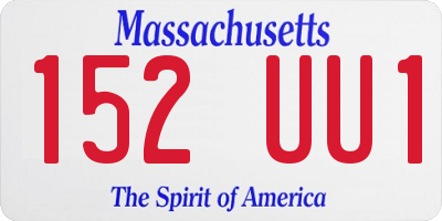 MA license plate 152UU1