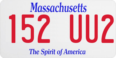 MA license plate 152UU2