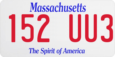 MA license plate 152UU3