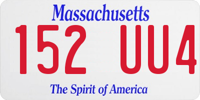 MA license plate 152UU4
