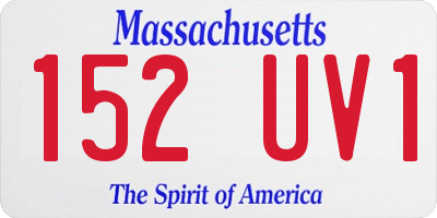 MA license plate 152UV1