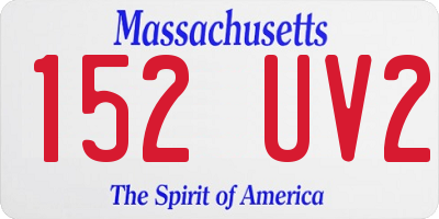 MA license plate 152UV2