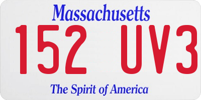 MA license plate 152UV3