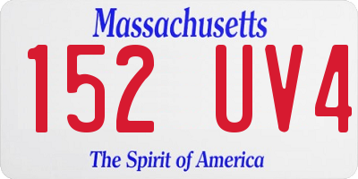 MA license plate 152UV4