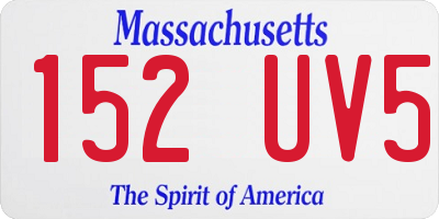 MA license plate 152UV5