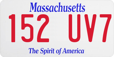 MA license plate 152UV7