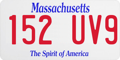 MA license plate 152UV9