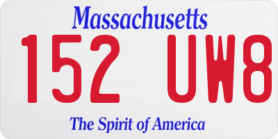 MA license plate 152UW8