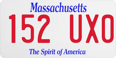 MA license plate 152UX0