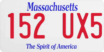 MA license plate 152UX5