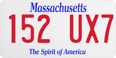 MA license plate 152UX7