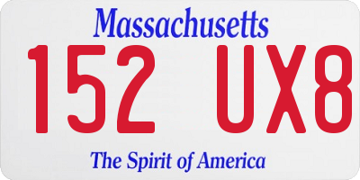MA license plate 152UX8