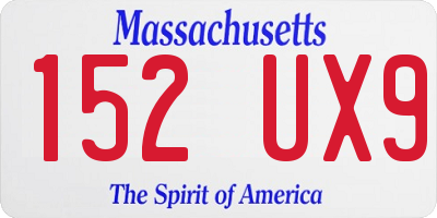 MA license plate 152UX9