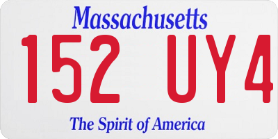 MA license plate 152UY4