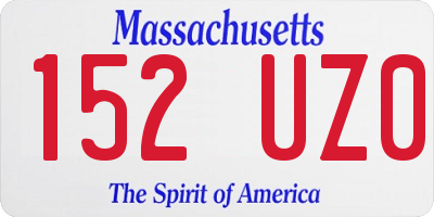 MA license plate 152UZ0