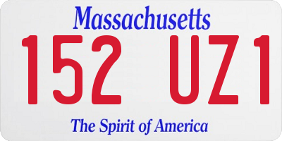 MA license plate 152UZ1