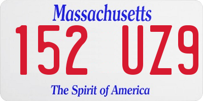 MA license plate 152UZ9