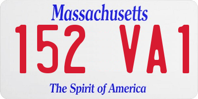 MA license plate 152VA1
