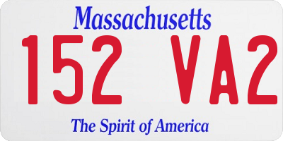 MA license plate 152VA2
