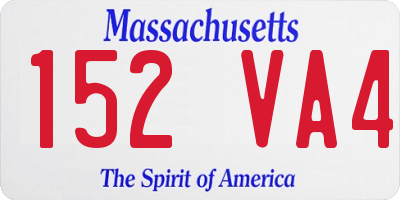 MA license plate 152VA4