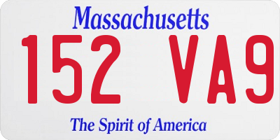 MA license plate 152VA9