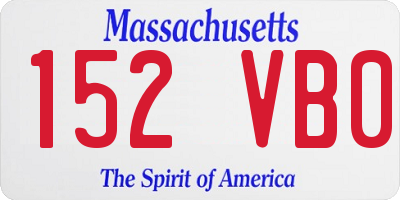MA license plate 152VB0