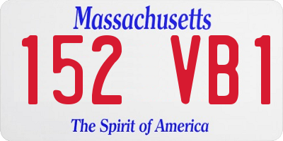 MA license plate 152VB1