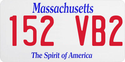 MA license plate 152VB2