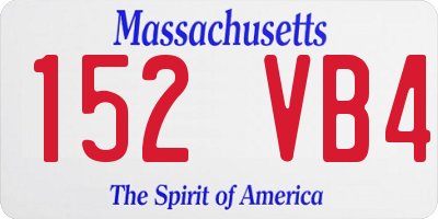 MA license plate 152VB4