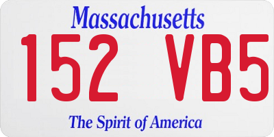 MA license plate 152VB5