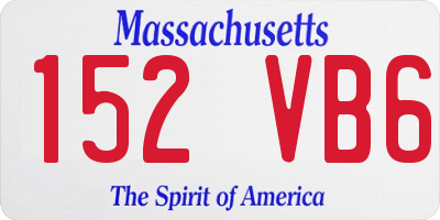MA license plate 152VB6