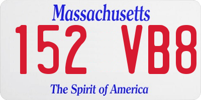 MA license plate 152VB8