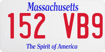 MA license plate 152VB9