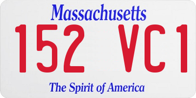 MA license plate 152VC1